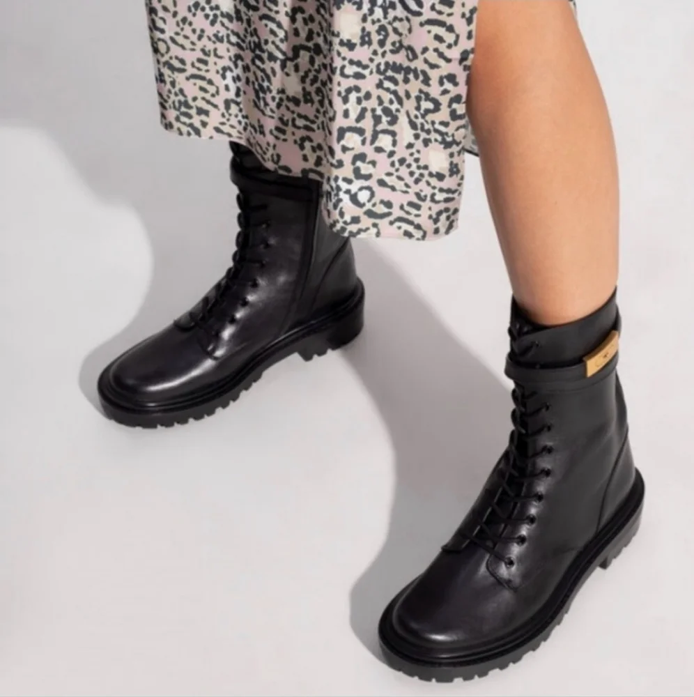 Tory Burch T Hardware Combat Boots